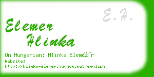 elemer hlinka business card